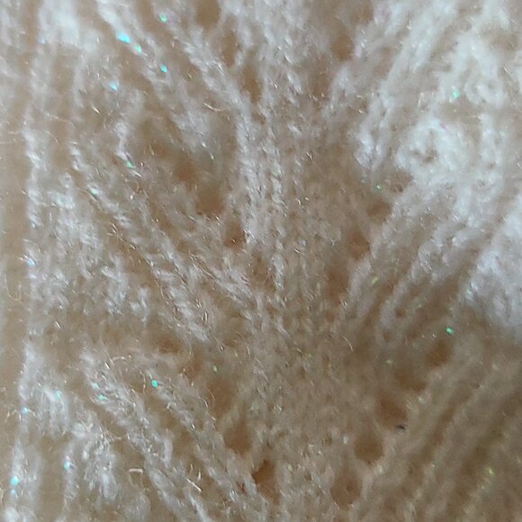 BRIGGS NEW YORK WOMENS SWEATER (L) METALLIC THREAD DOUBLE COLLAR WITH BROOCH - Picture 4 of 9